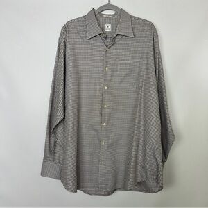 Peter Millar Men’s Brown and Blue Check Button Down | XL